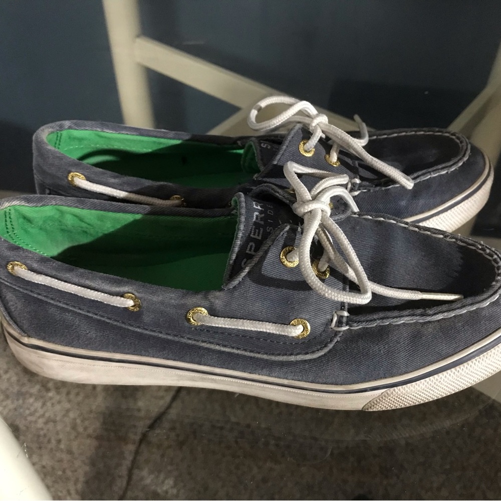 Gray and Green Boat Shoes with Non-Slip Sole